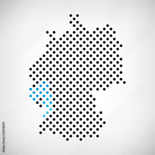 Rheinland-Pfalz in Deutschland Karte punktiert