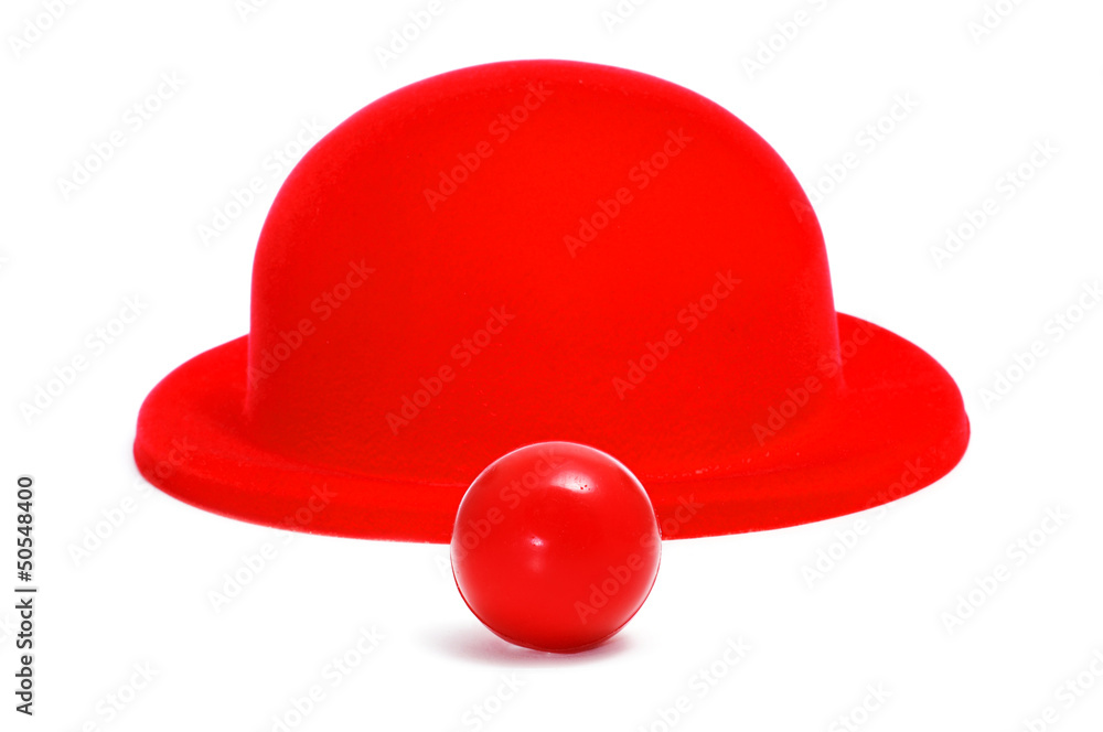 Fototapeta premium clown nose and bowler hat