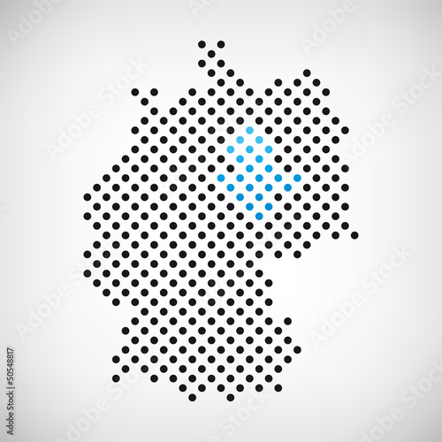 Sachsen-Anhalt in Deutschland Karte punktiert