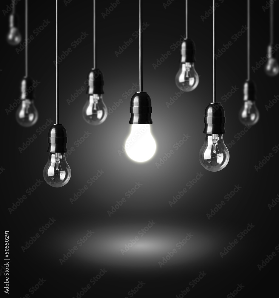 Idea concept on black background Idea concept on black background