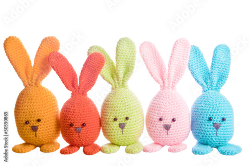 Gruppe Stoff Osterhasen