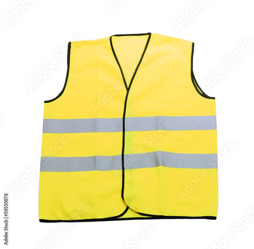 Yellow vest, isolated on black