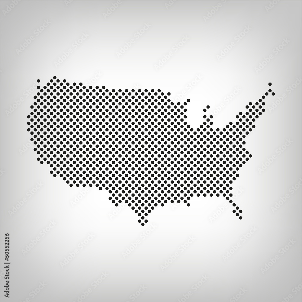 USA Karte punktiert