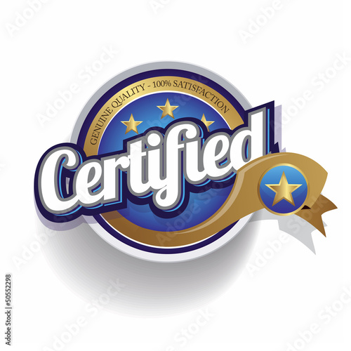 Certified icon button vector