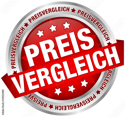 Button Banner "Preisvergleich" rot/silber