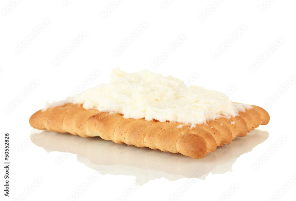 Cookies with milk cheese, isolated on white Cookies with milk cheese, isolated on white
