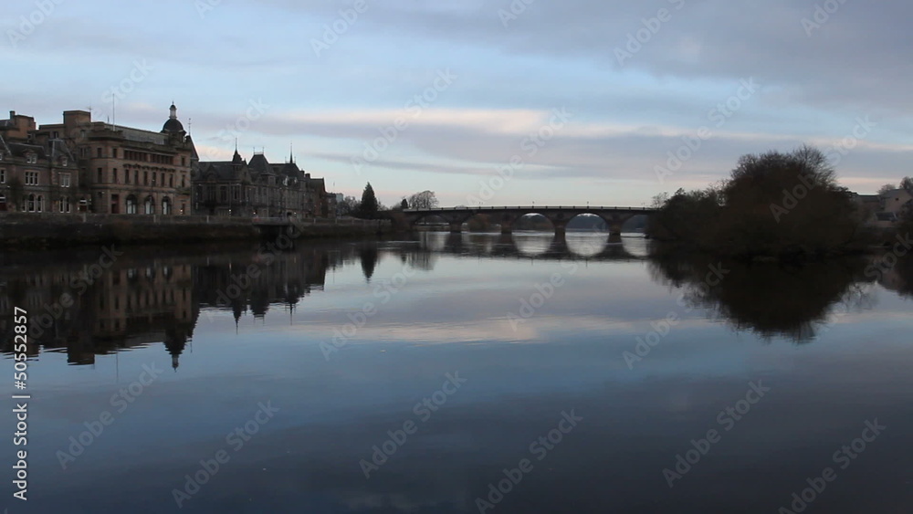 Perth waterfront and River Tay Scotland Perth waterfront and River Tay Scotland
