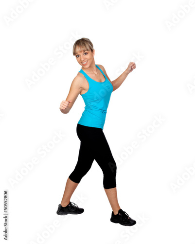 Woman in sportswear dancing