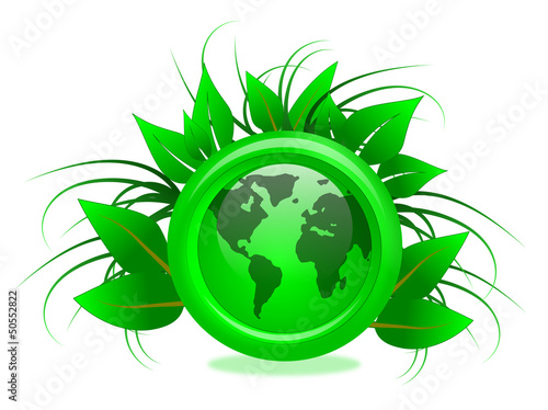 Eco Friendly Green Globe Illustration