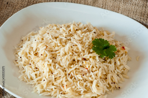 Basmati Rice in a wite plate
