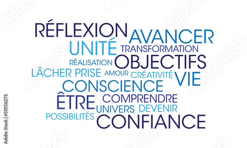 Nuage de mots coaching bleu