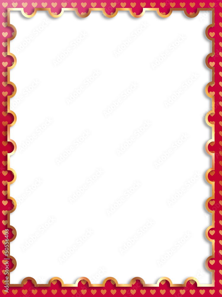 Obraz premium Gold frame with white background