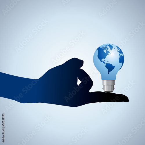 idea bulb hold on hand