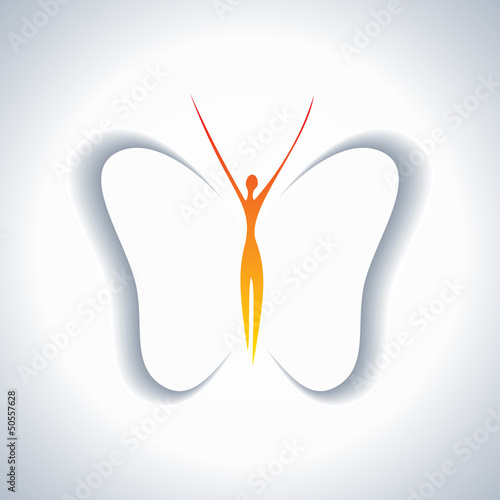 pretty girl with butterfly wings