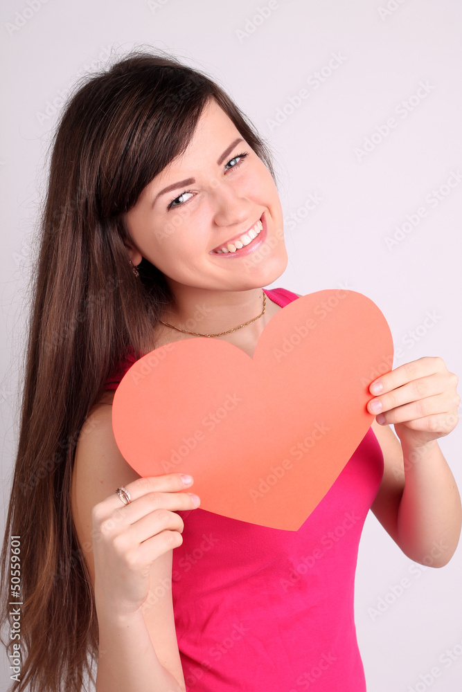 Girl with a heart shape Girl with a heart shape