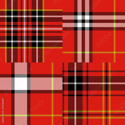 Scottish tartan fabric seam...