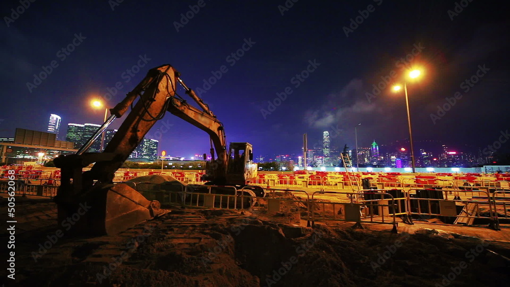 One of many construction sites in Hong Kong. Timelapse One of many construction sites in Hong Kong. Timelapse
