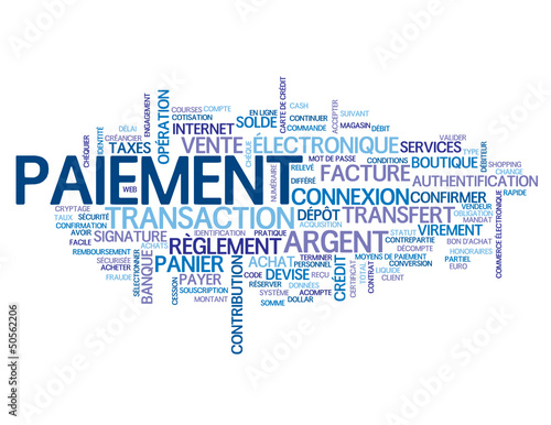 Nuage de Tags "PAIEMENT" (argent achat banque monnaie prix euro)