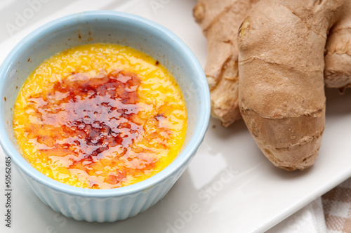 fresh ginger creme brulee dessert