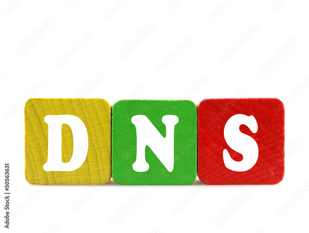 dns - isolated text in wooden building blocks dns - isolated text in wooden building blocks