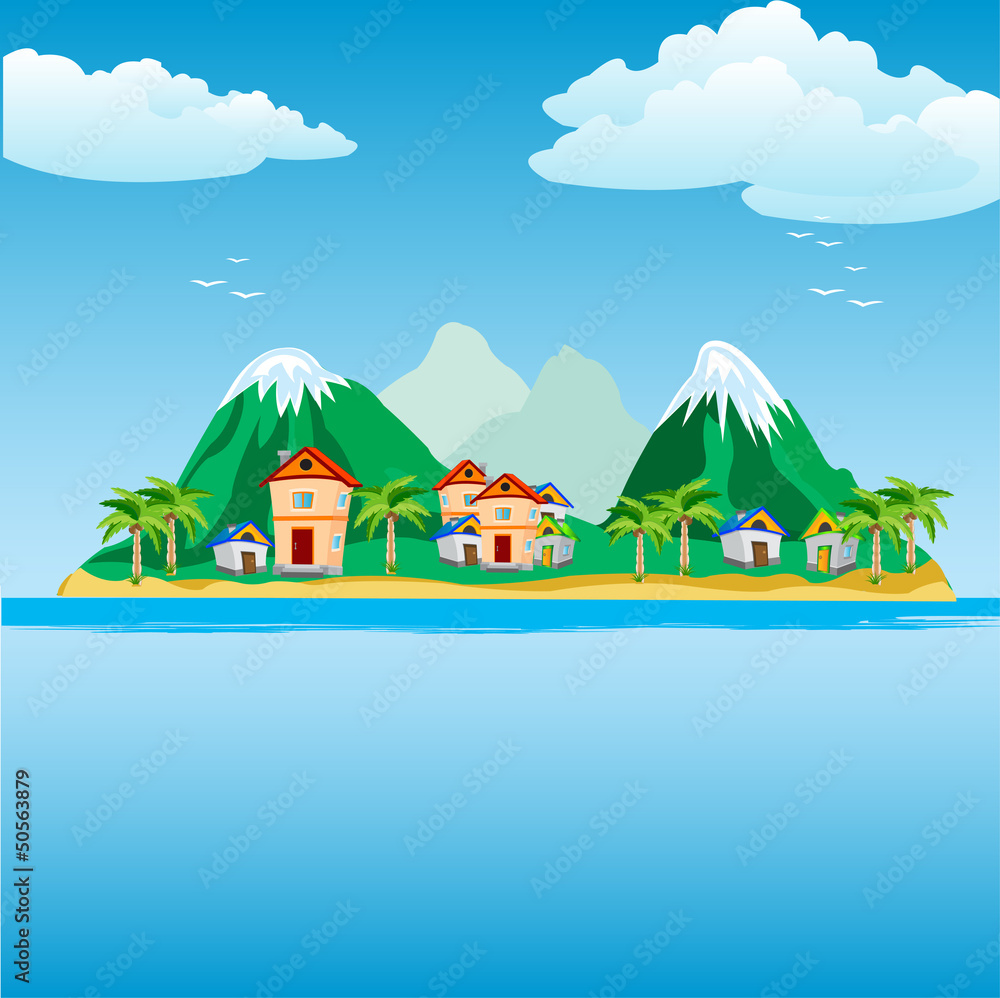 Small island in ocean Small island in ocean