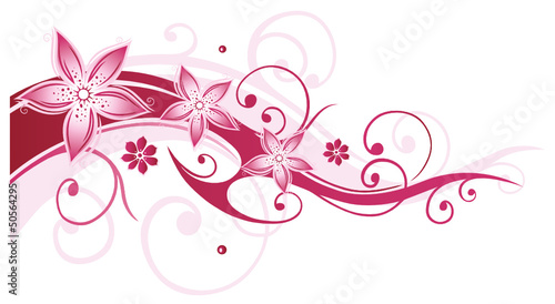 Sommer, frame, Blätter, Laub, Ranke, pink