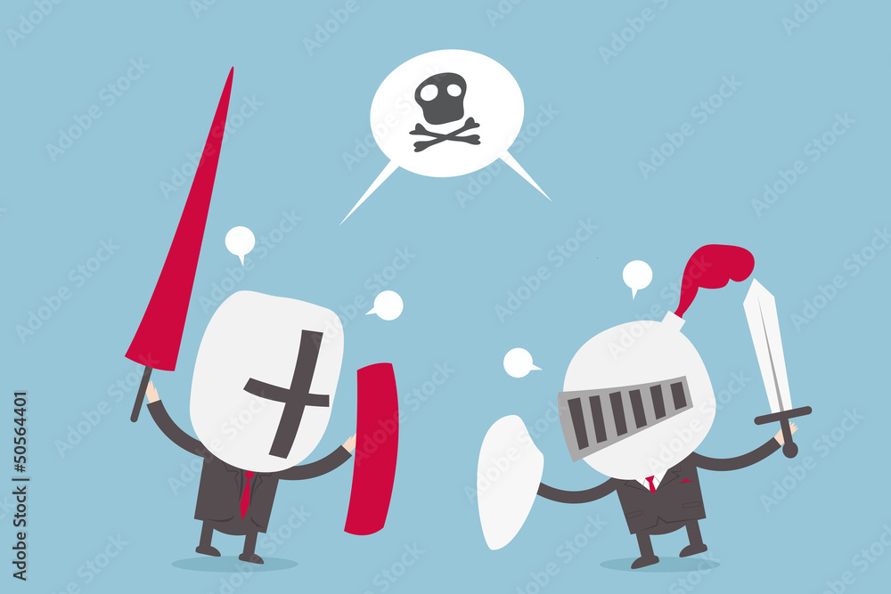 businessman fighting in knight suit businessman fighting in knight suit