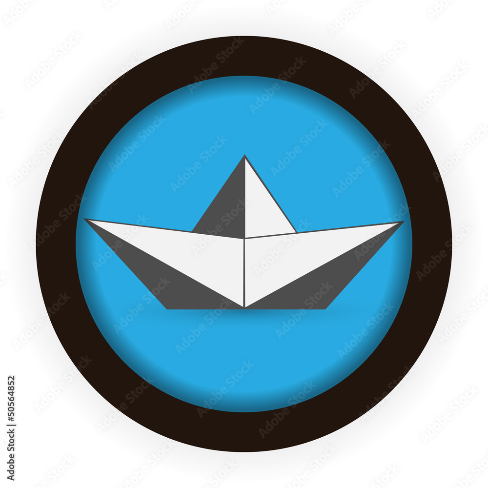 Origami paper ship isolated on blue background. Origami paper ship isolated on blue background.