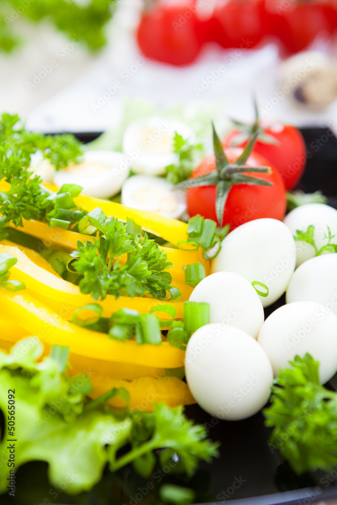 fresh vegetables and quail eggs fresh vegetables and quail eggs