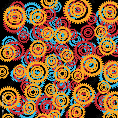 Gray background with the gears. Vector illustration
