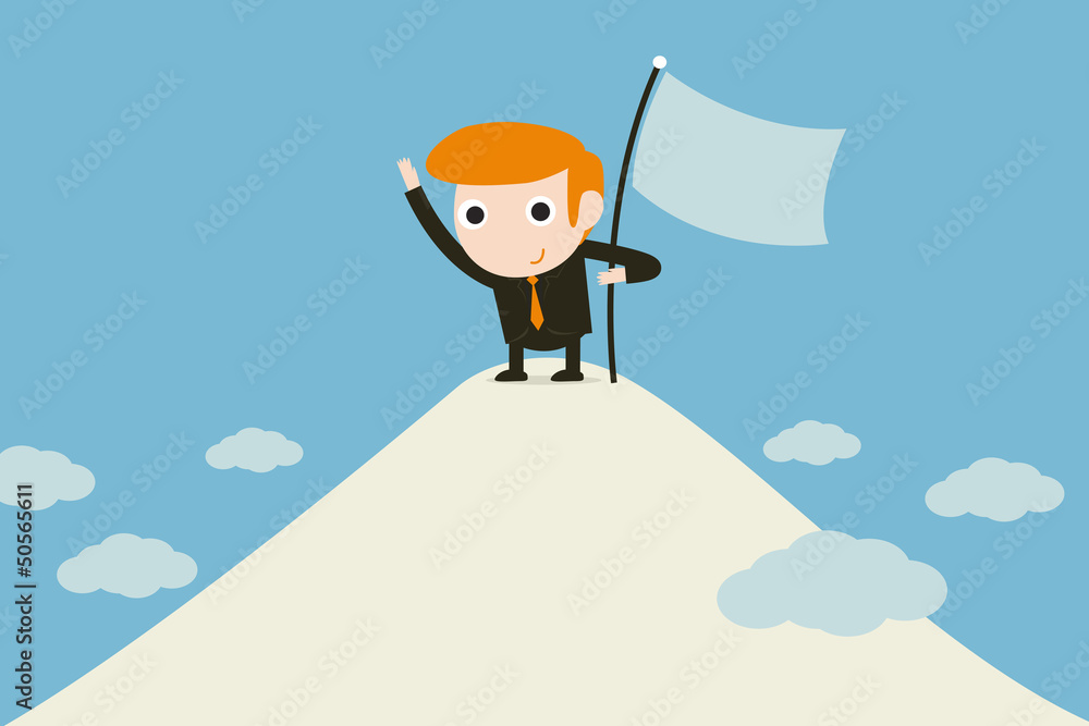 businessman sinking a flag businessman sinking a flag