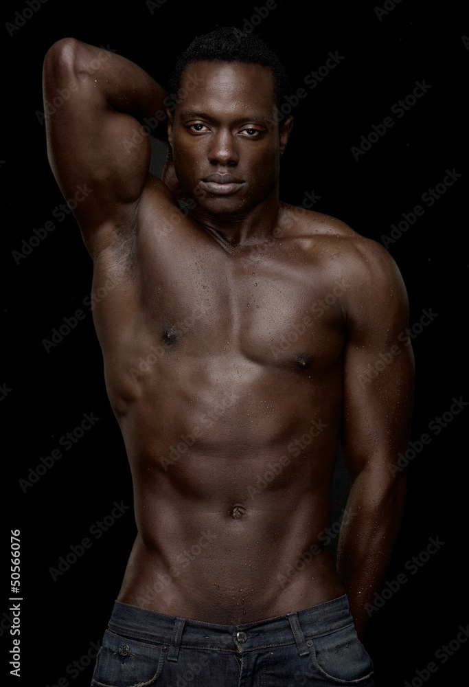 Fototapeta premium Portrait of Athletic African American Man