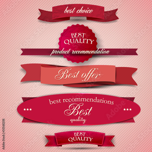 Set of Superior Quality and Satisfaction Guarantee Ribbons, Labe