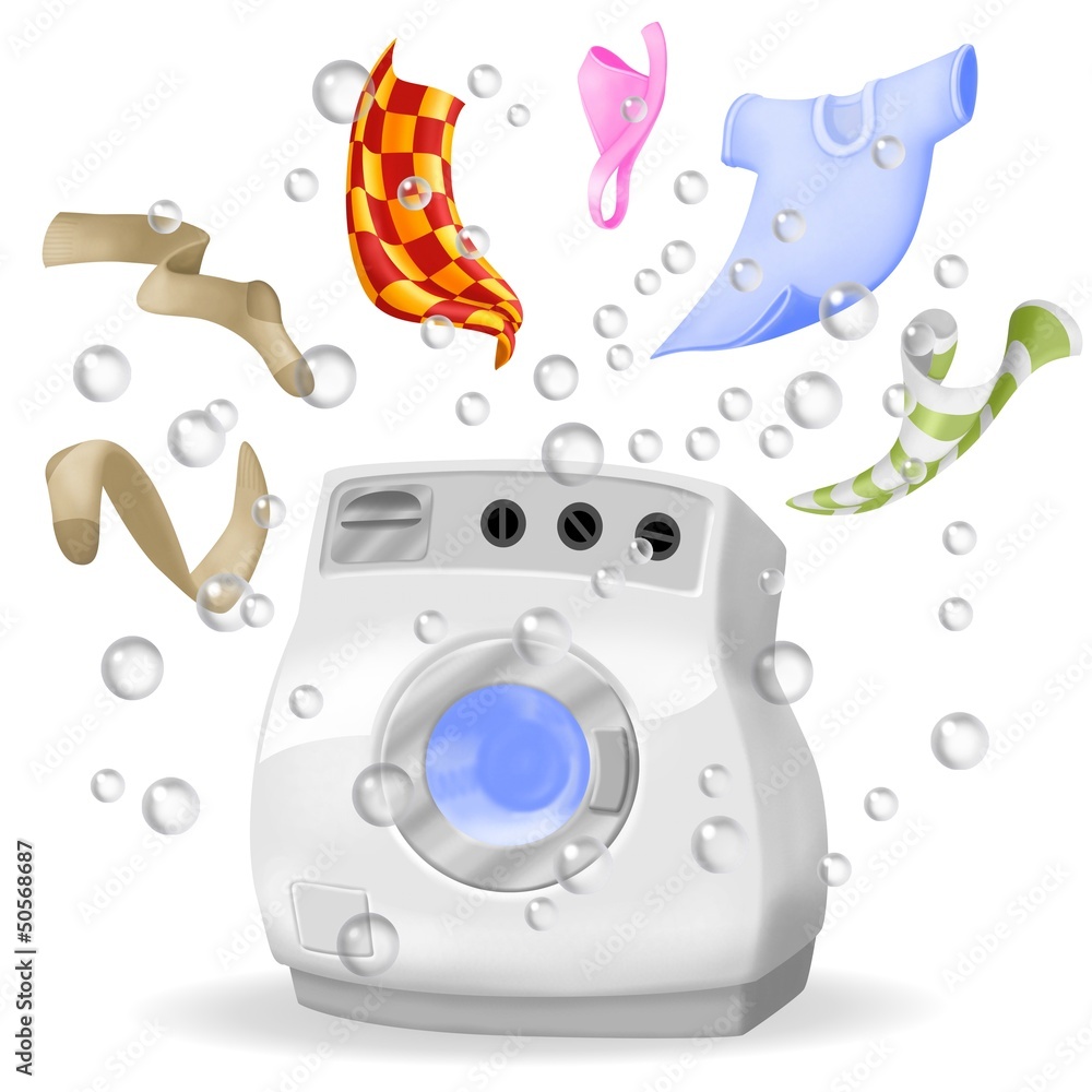 lavatrice esplosa Stock Illustration | Adobe Stock