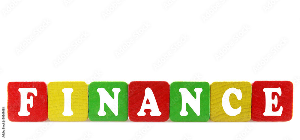finance - isolated text in wooden building blocks finance - isolated text in wooden building blocks