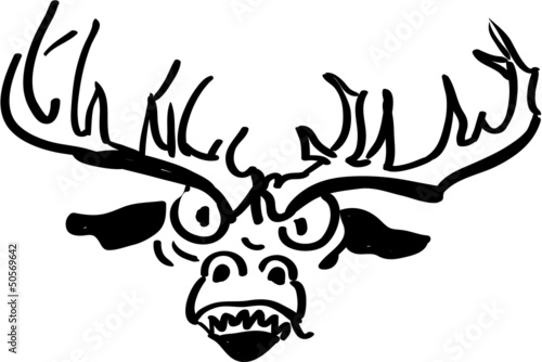 Upset and angry reindeer