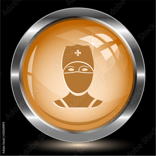 Doctor. Internet button. Vector illustration.