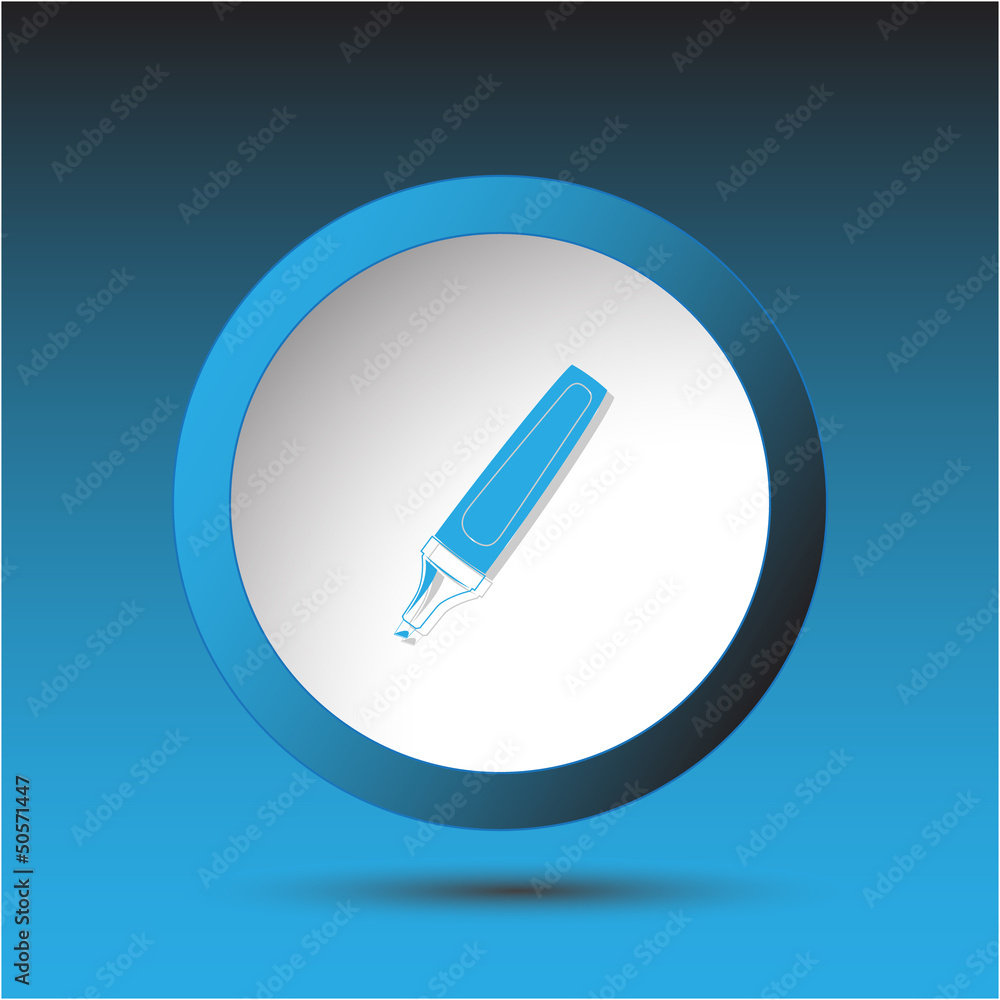Felt pen. Plastic button. Vector illustration. Felt pen. Plastic button. Vector illustration.