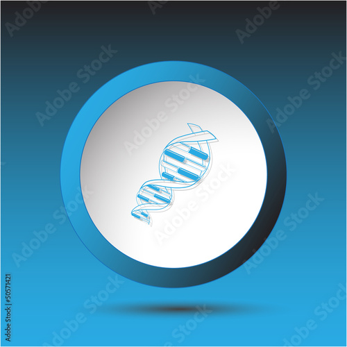 DNA. Plastic button. Vector illustration.