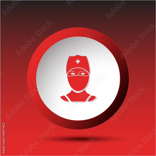 Doctor. Plastic button. Vector illustration.