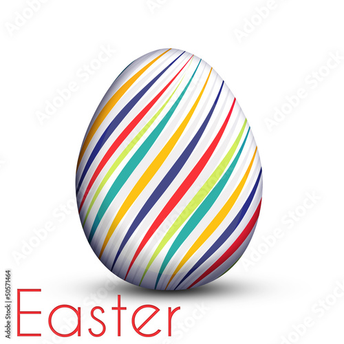 Easter egg painted with color lines