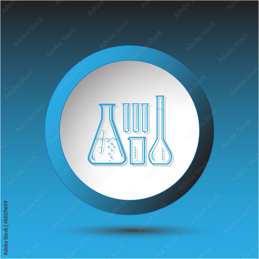 Chemical test tubes. Plastic button. Vector illustration. Chemical test tubes. Plastic button. Vector illustration.
