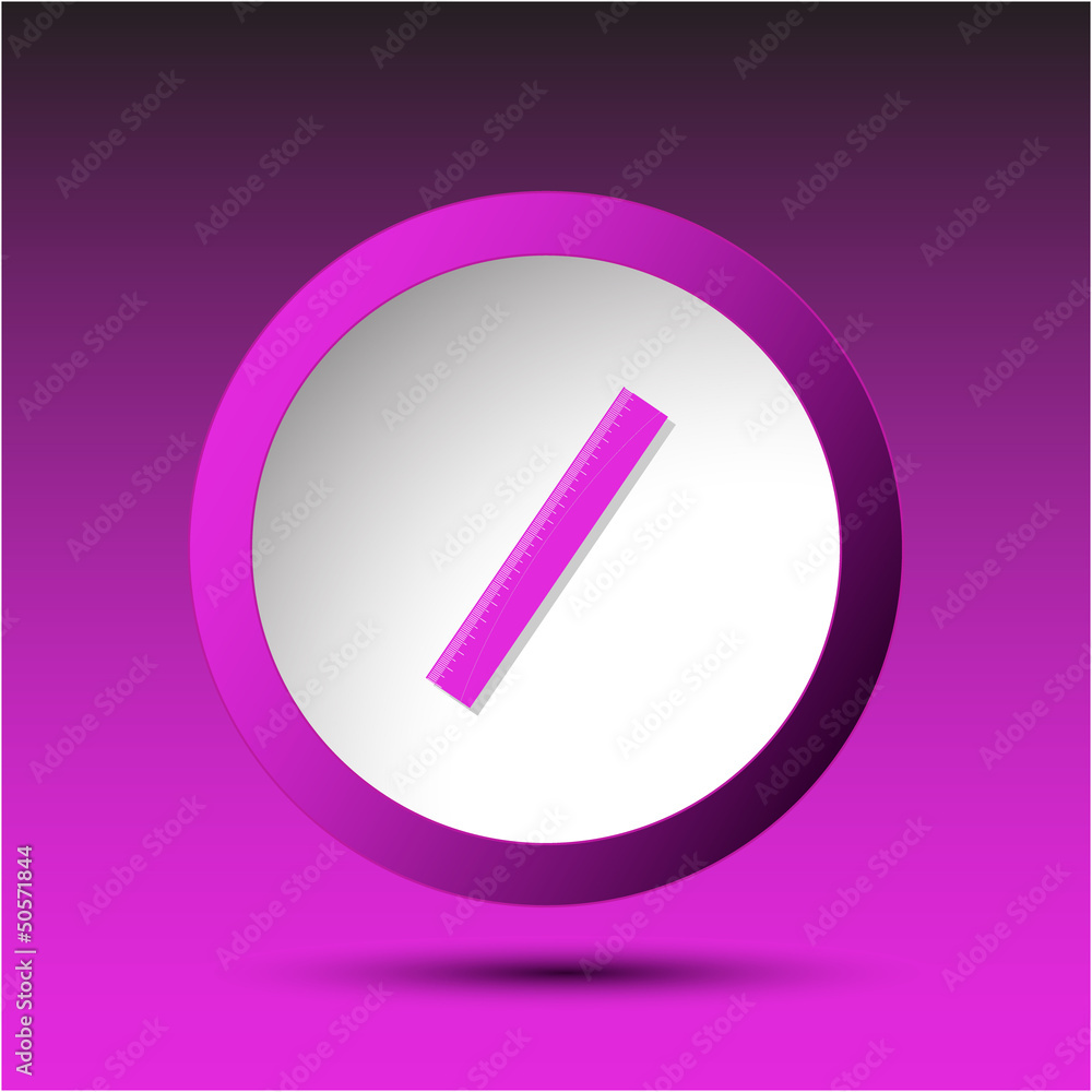 Ruler. Plastic button. Vector illustration. Ruler. Plastic button. Vector illustration.