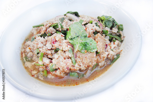 laab moo , Thai-style Spicy Pork Salad