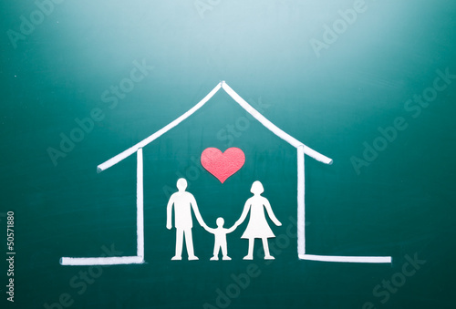 Family in a house
