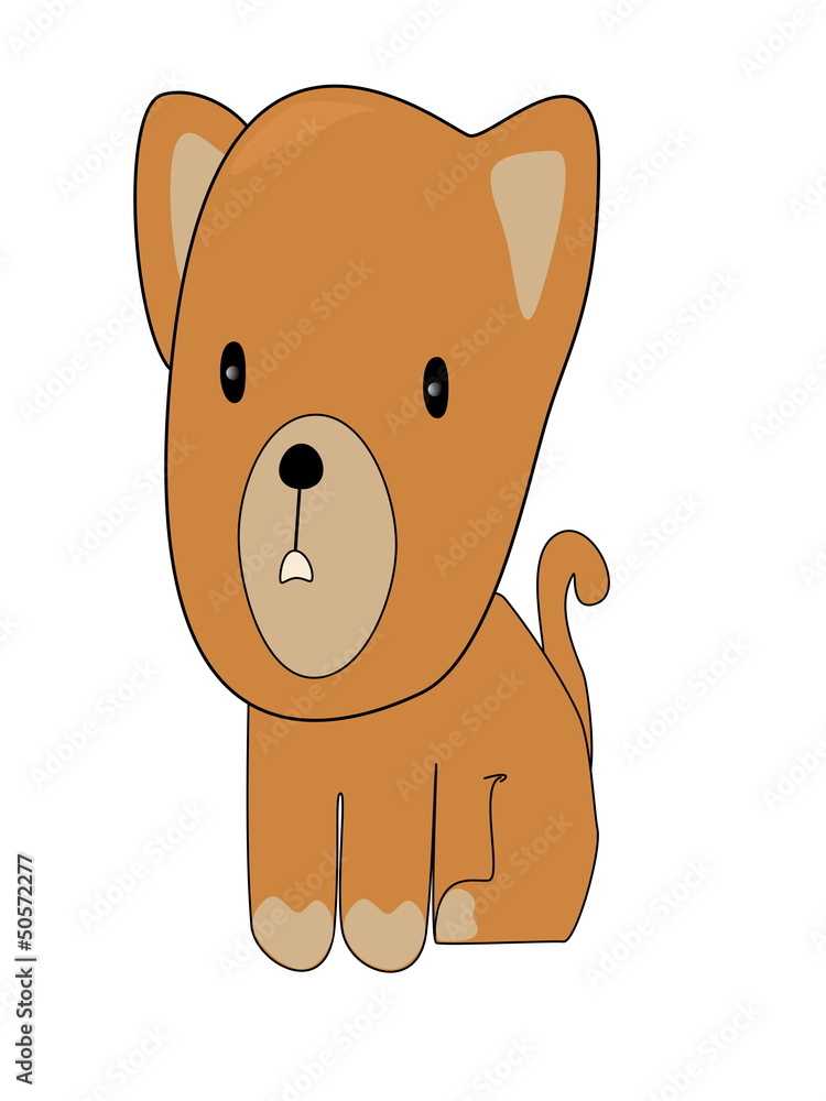 cute dog cartoon isolated on white background