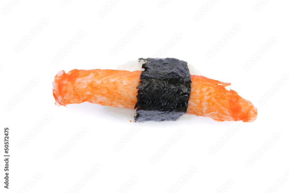 Surimi Sushi , Artificial Crab Meat Sushi isolated Stock Photo Adobe