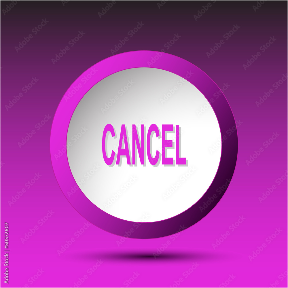 Cancel. Plastic button. Vector illustration. Cancel. Plastic button. Vector illustration.