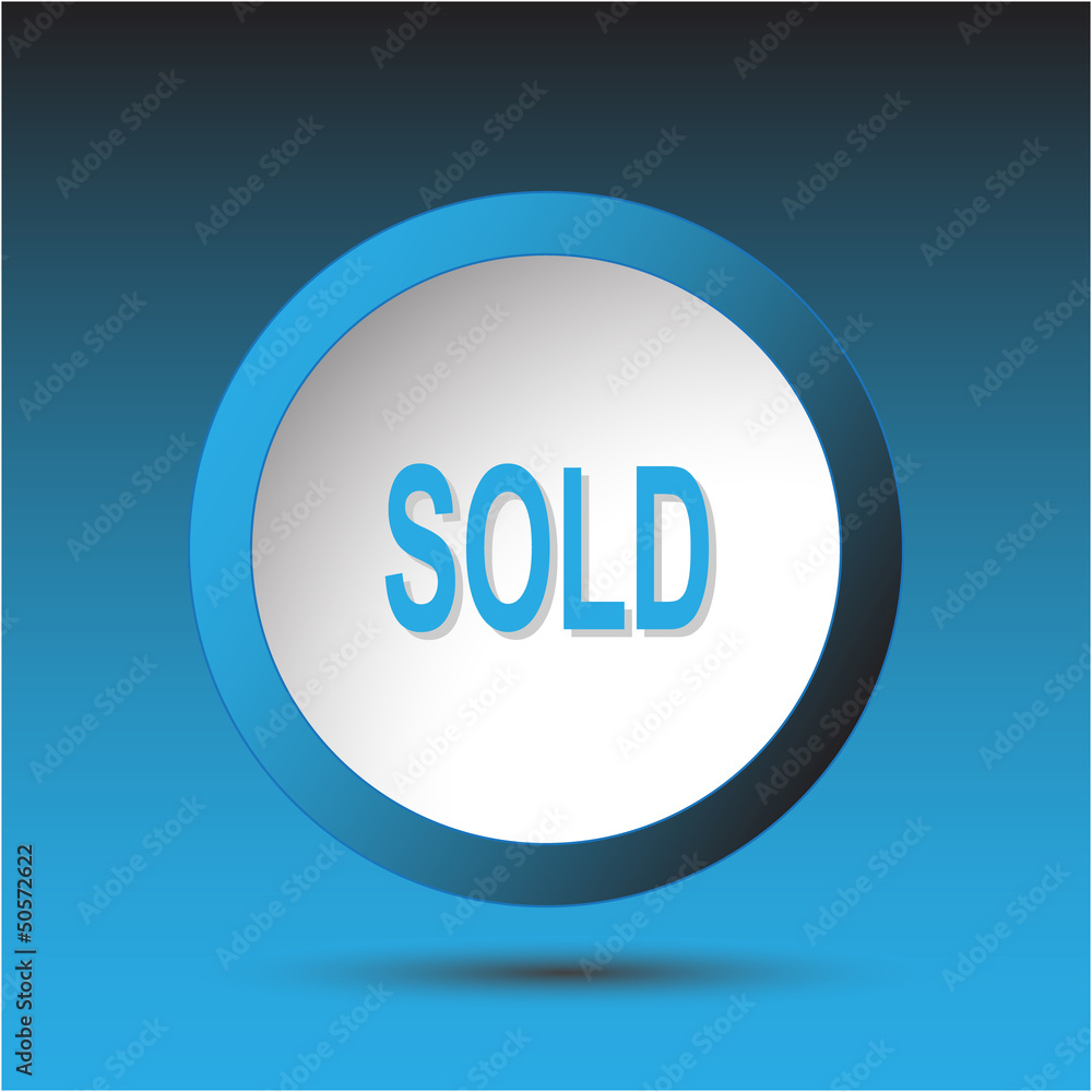 Sold. Plastic button. Vector illustration. Sold. Plastic button. Vector illustration.