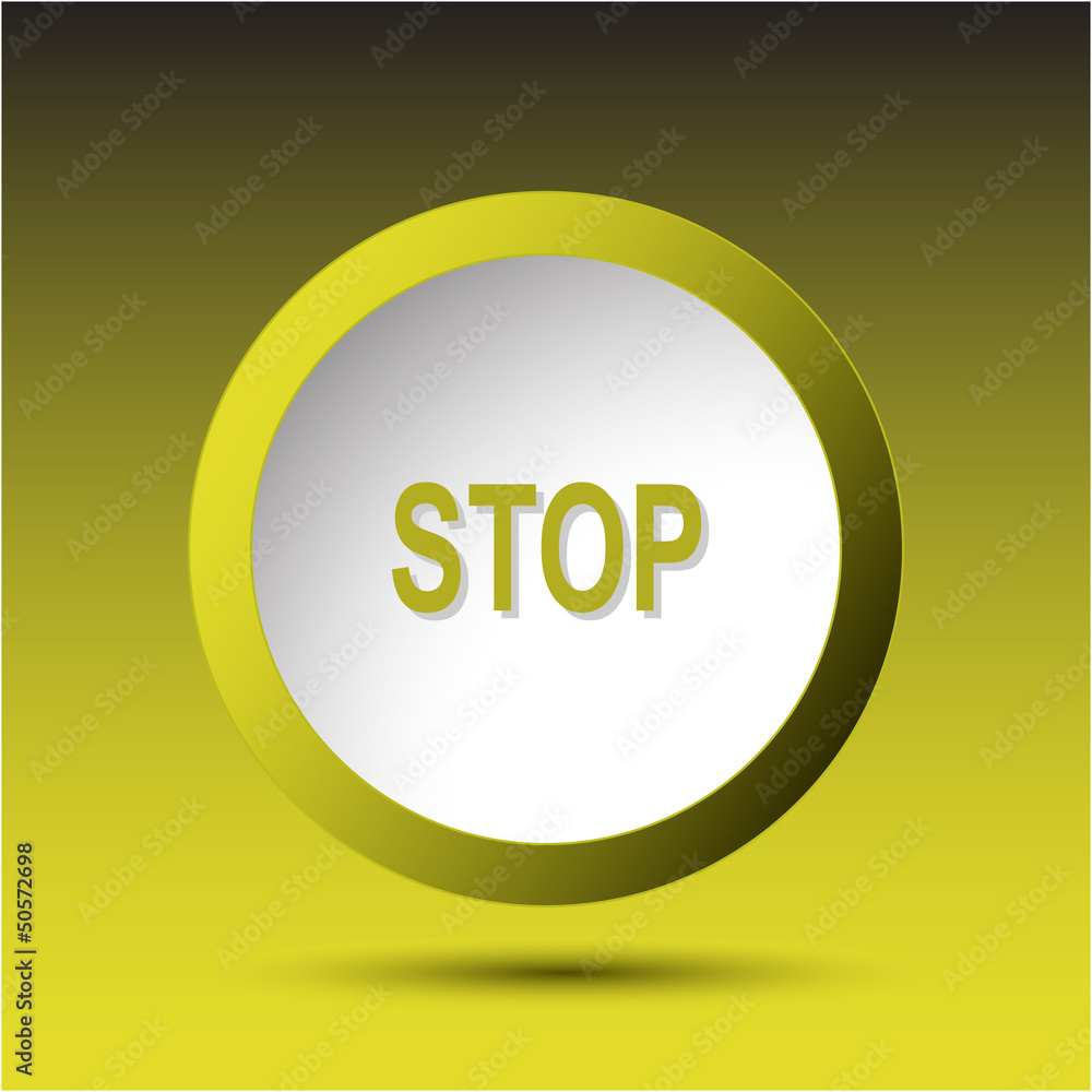 Stop. Plastic button. Vector illustration. Stop. Plastic button. Vector illustration.
